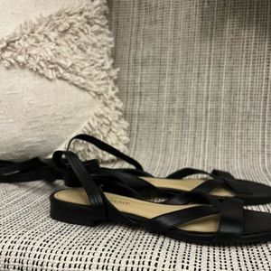 Leather Lace-up Gladiator Sandals